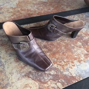 Aerosoles Brown Leather Mules